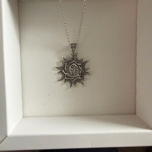 Silver Sun Pendant Necklace
